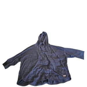 Calvin Klein Performance 3X Blue Hooded Pullover Top Dolman Sleeve Activewear